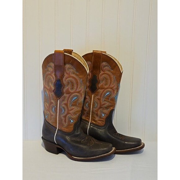 Women's Western Cowboy Boots Cowhide Leather Pull On US 5 Mex 10 By Gold Rush - Picture 1 of 16